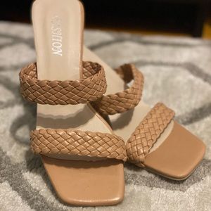 Braided slide heel